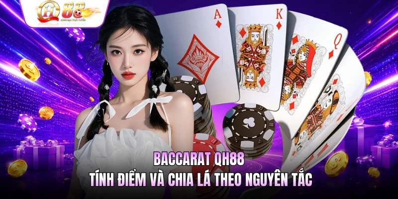 Baccarat QH88 tính điểm và chia lá theo nguyên tắc 